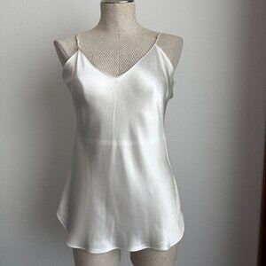 Nili Lotan Isabella Silk-Satin Camisole in Ivory Size Large